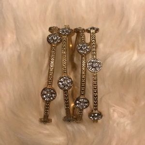 Gold Stacking Bracelets - Set of 4